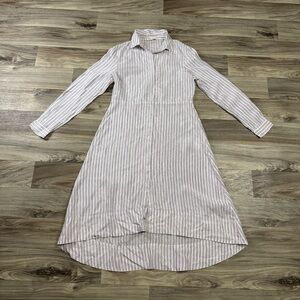 Maje Women's Realli Striped Satin Shirt Dress Size 3 US Large